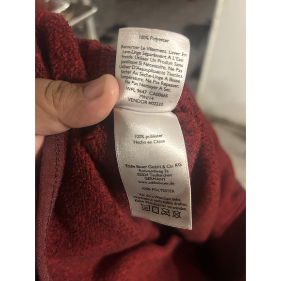 Eddie Bauer Burgundy Red Fleece Henley Long Sleeve Sweatshirt Women's Medium(926 - Picture 5 of 6